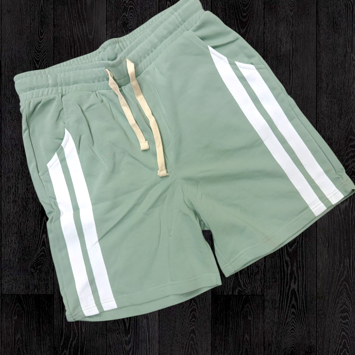 Narr - Stripe Sweat Shorts - Sage Green