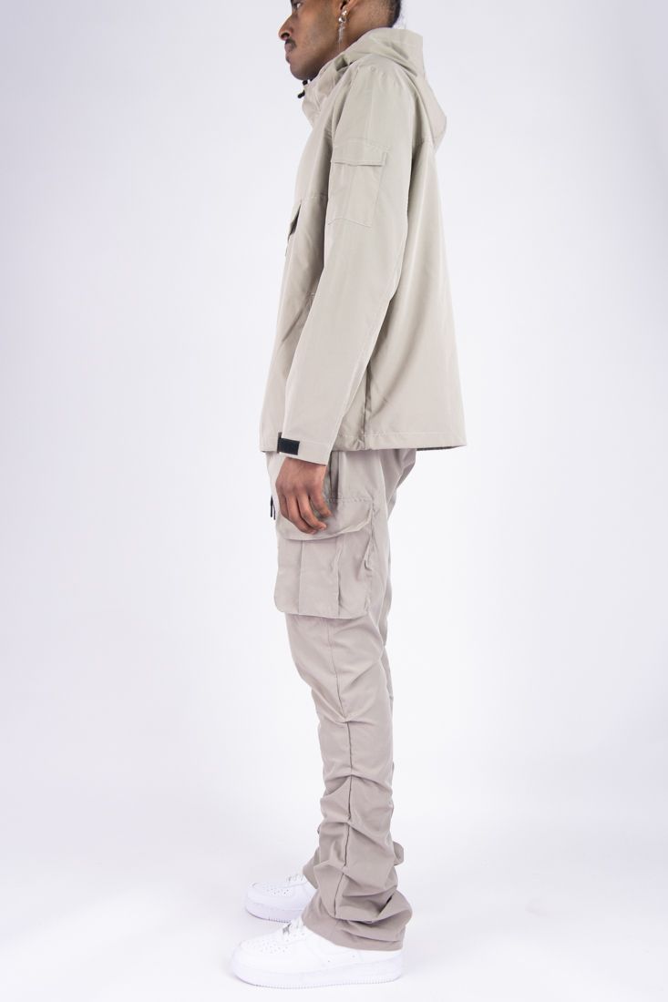 R - Stacked Flare Nylon Cargo - Taup - 422