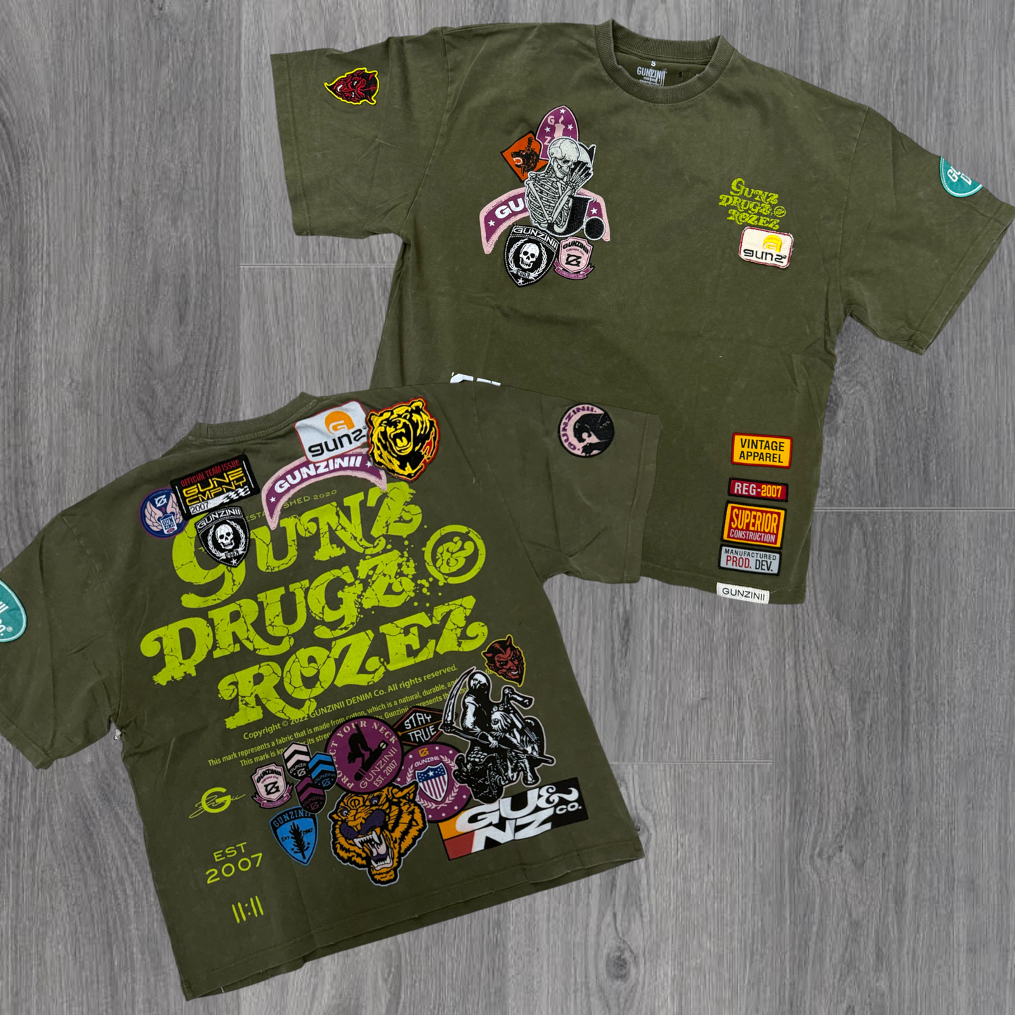Gunzinii - T-shirt - Olive - 1011