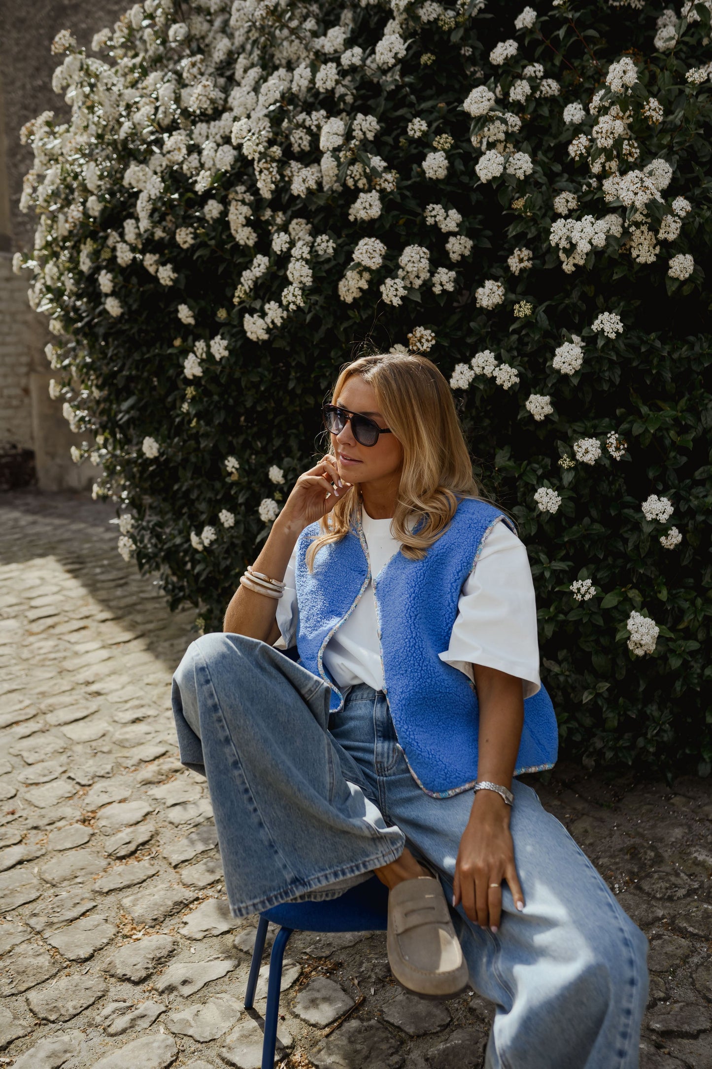 Blue Floral Gracie Vest