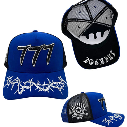 HDSN - “Chains” 777 Trucker hat - Royal/Black V2