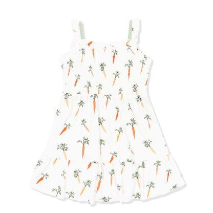 Smocked Dress in Carrot