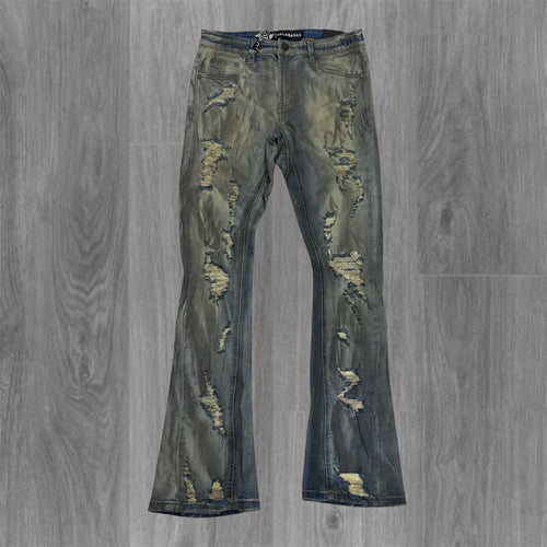 Valabasas - Stacked Steeltoe Distress Denim - Light Vintage wash 1090