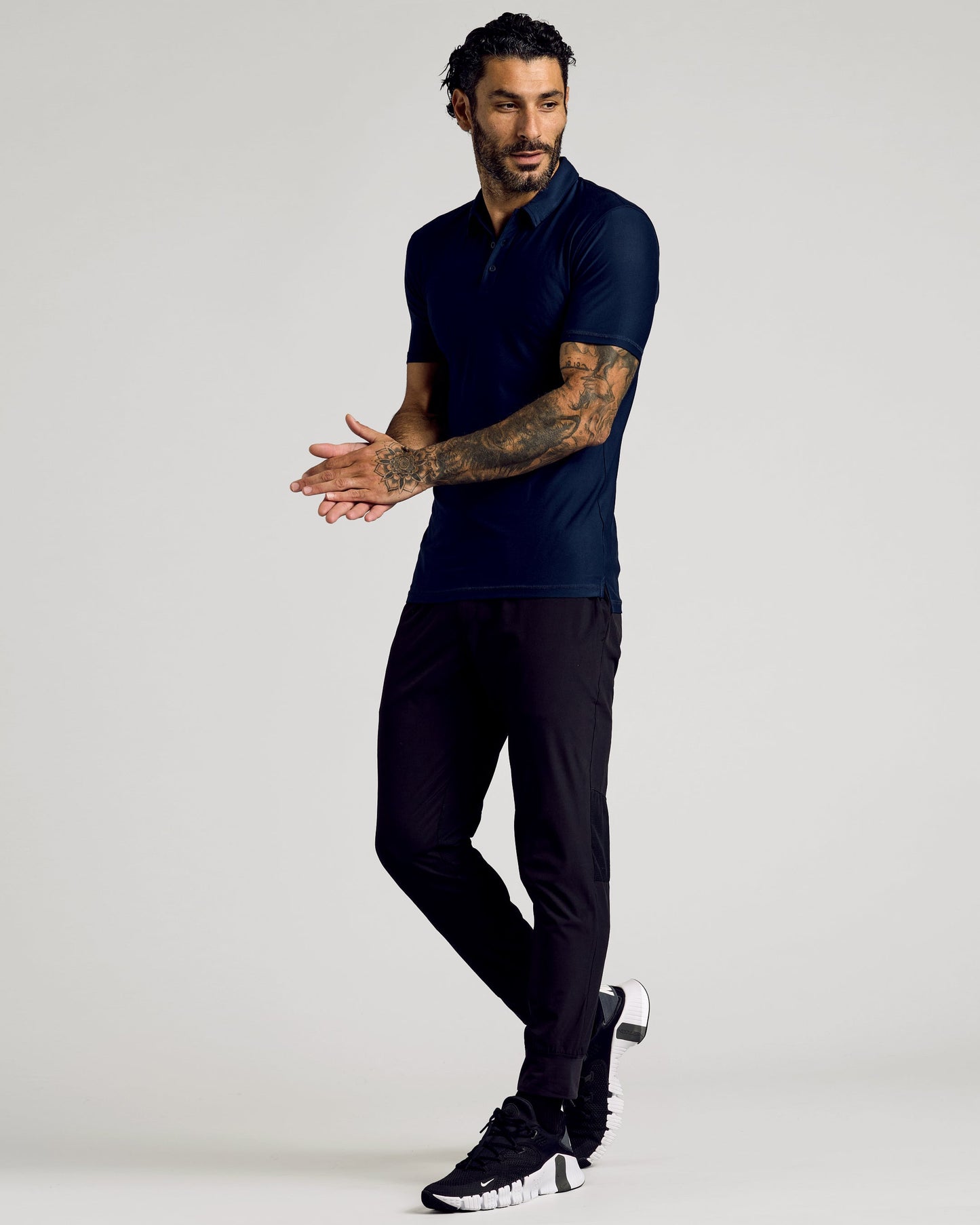 Navy Short Sleeve Tall Active Polo