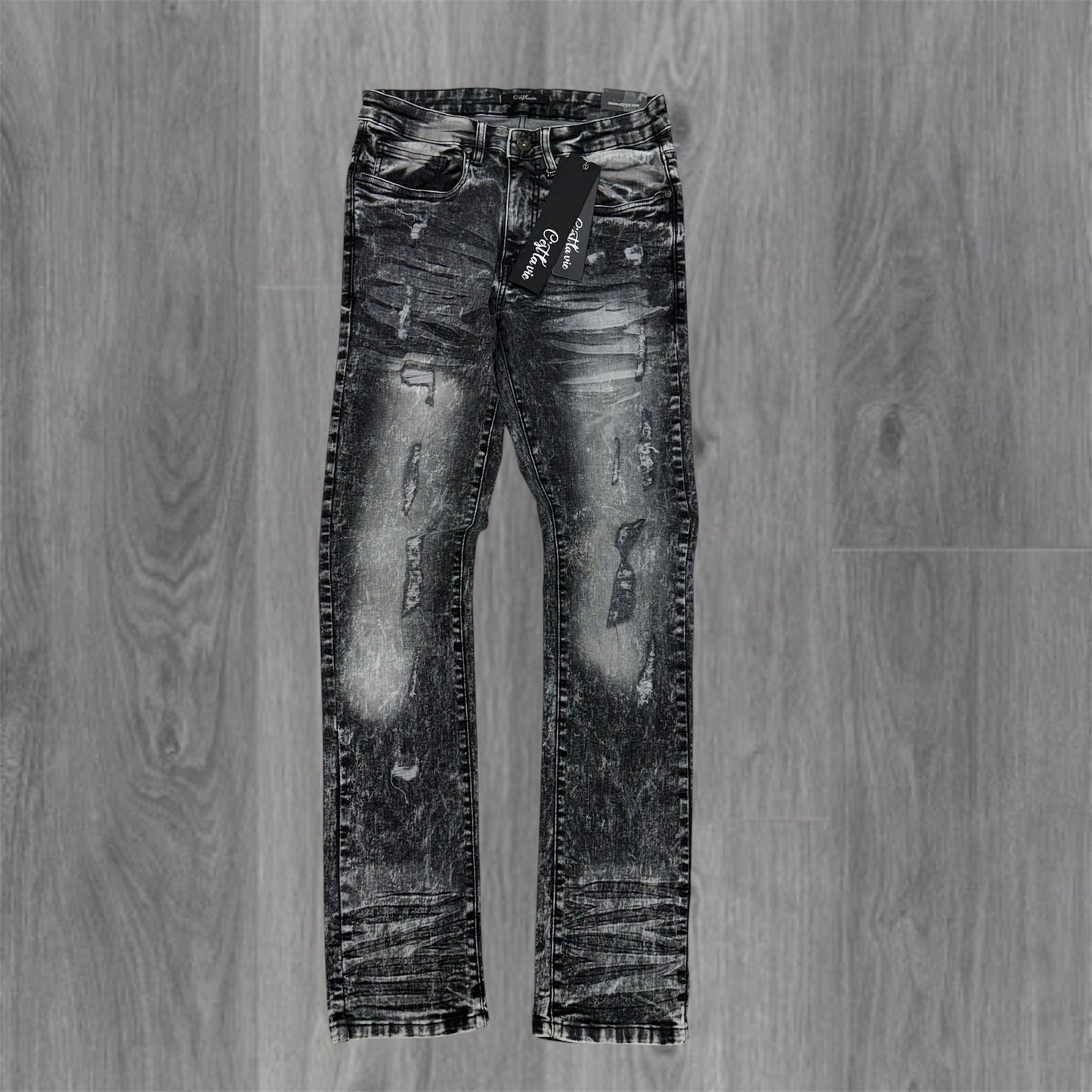 Cest Lavie - Distress Denim - Washed Black - 1038