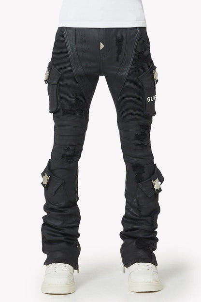 GUAPI - stacked Waxed Black Ops Denim - Black