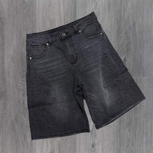 SYN - Legacy Emboss Denim Shorts - Black Wash