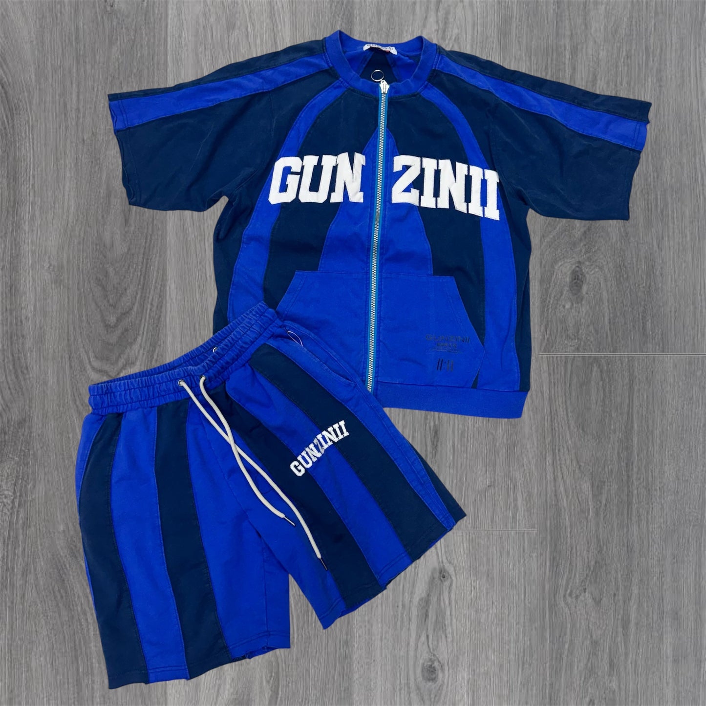 Gunzini - Strip Work short Set - Blue - 1049 1048