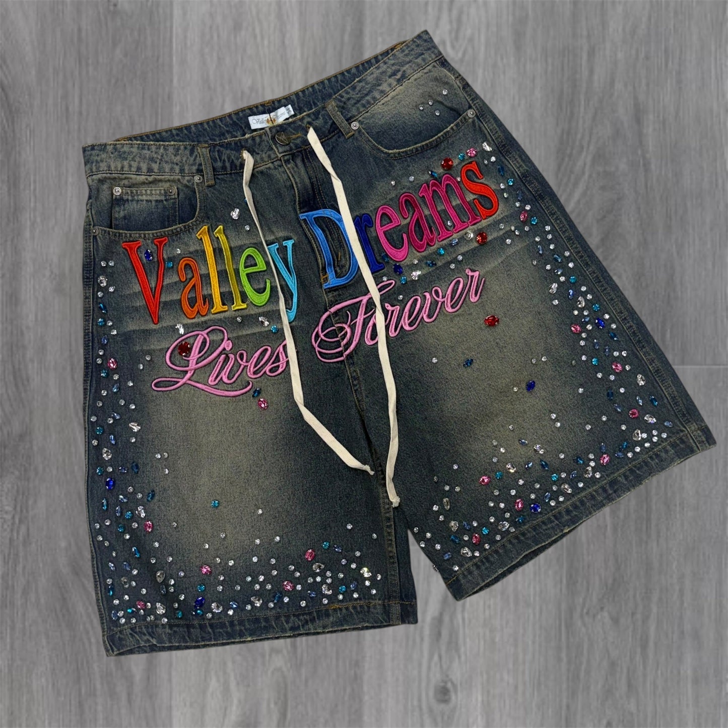 Valley Ice Cream Baggy Denim Shorts - Blue Wash