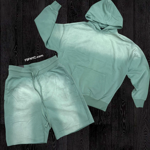 Rebel - Hoodie Short Set - Sage Green