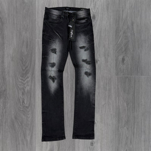 Cest Lavie - Ripped Denim - Washed Black 1029