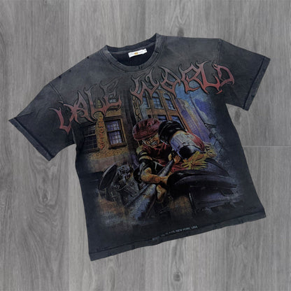 Valley F U Tee - Grey Wash