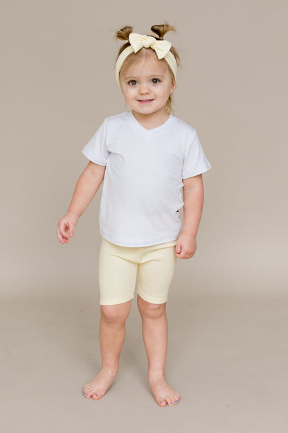 Ribbed Toddler Biker Shorts in Chamomile