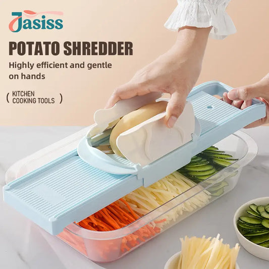 2 in 1 Handheld Vegetable & Meat Slicer | Adjustable Blade Shredder