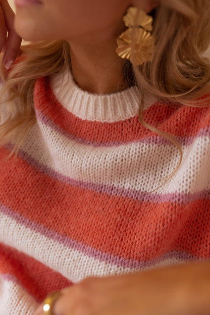 Orange and Purple Stripe Solvay Sweater