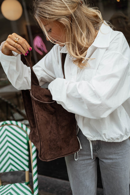 Brown Suede Pascal Bag