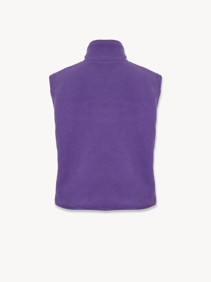 Ecru and Purple Dorian Polar Fleece Cardigan