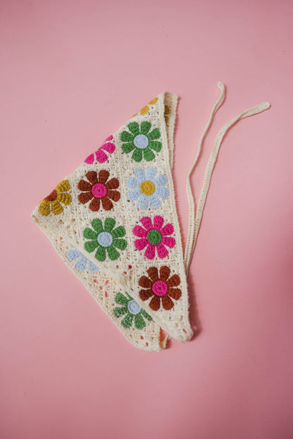 Floral Thad Crochet Scarf