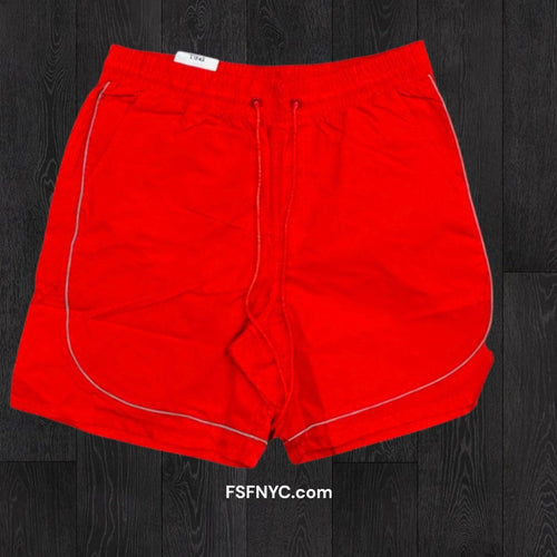 Rebel - piping Windbreaker Shorts - Red - 902