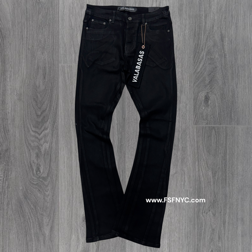 Valabasas - Mr Stacked Black Waxed Denim - 1005
