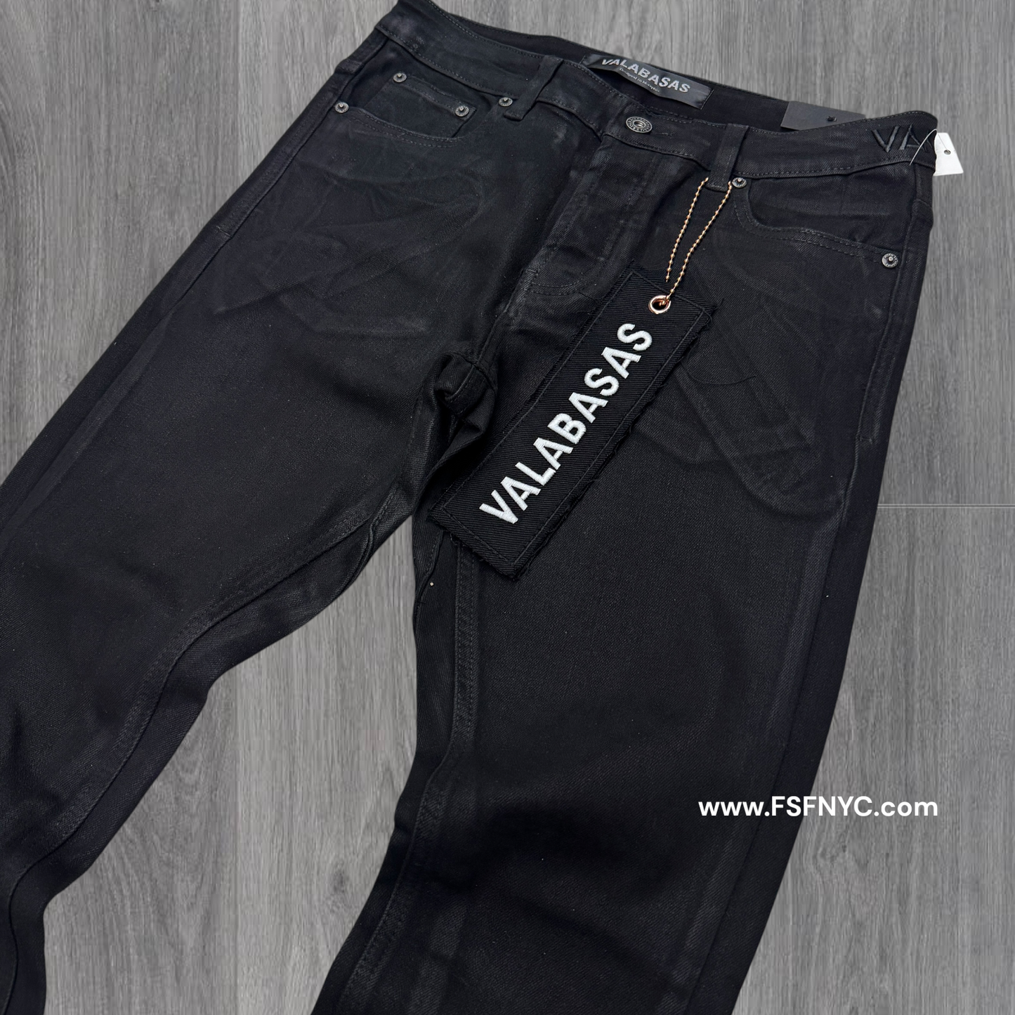 Valabasas - Mr Stacked Black Waxed Denim - 1005