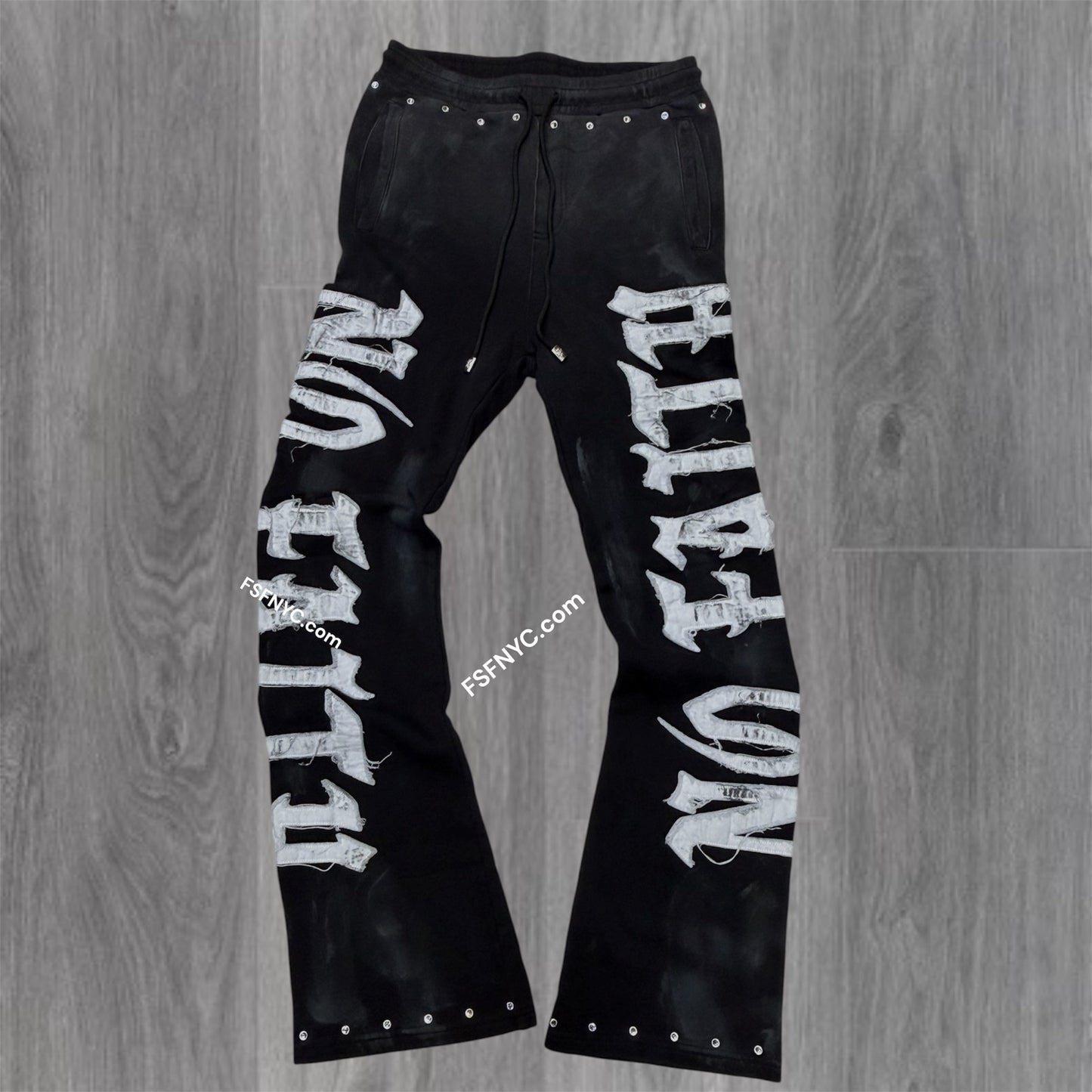 RP - No Faith Flare Stacked Pants - Black - 6085