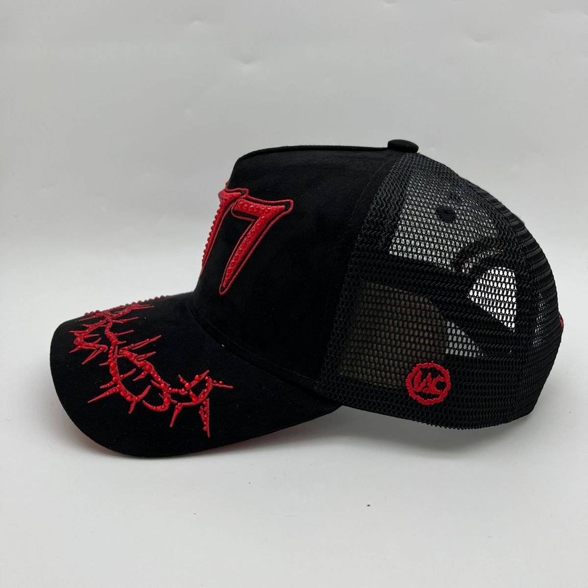 Hudson - “Chains” 777 Trucker hat - Black/Red V2