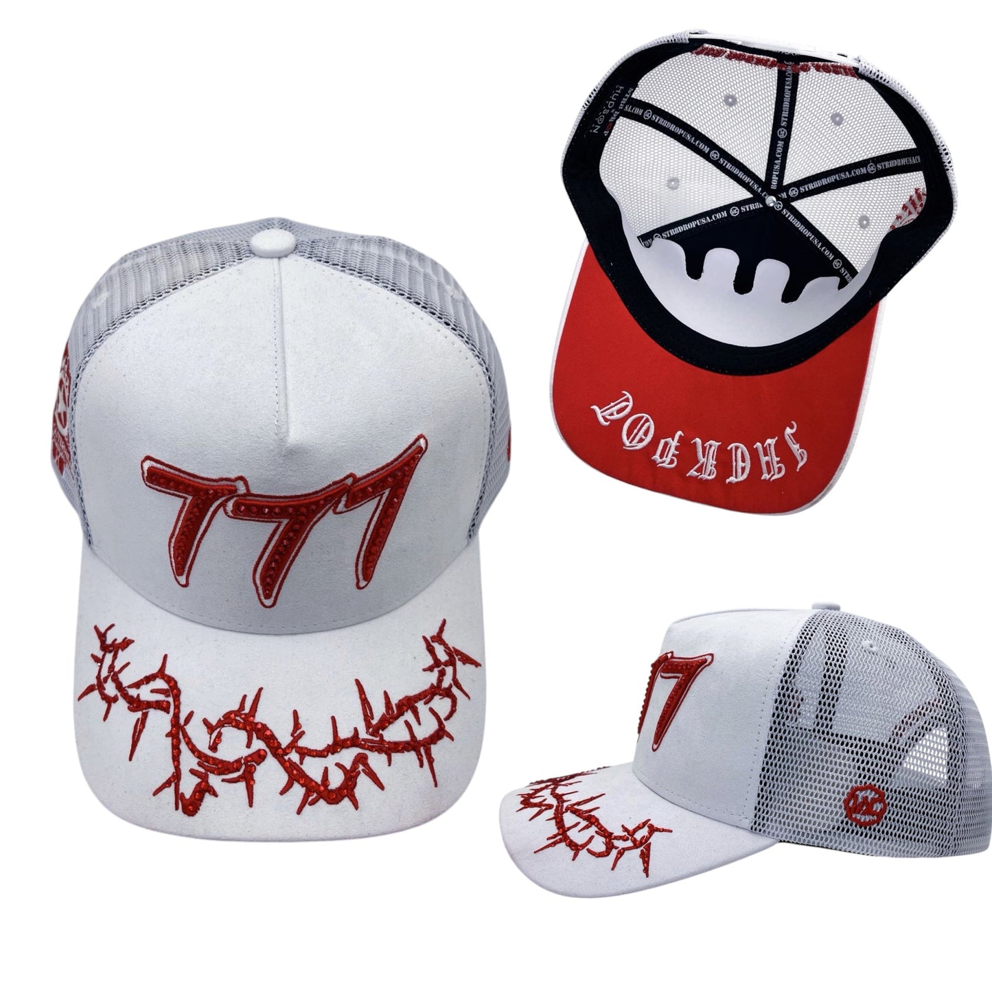 Hudson - “Chains” 777 Trucker hat - White Red V2