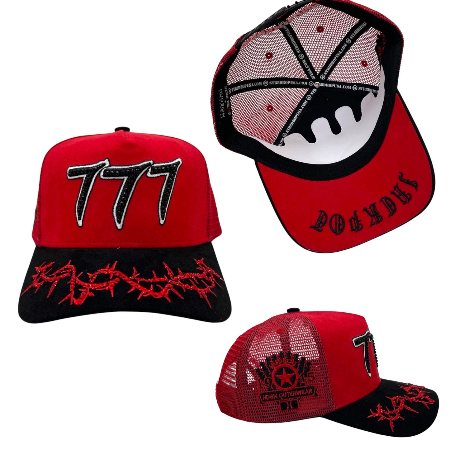 Hudson - “Chains” 777 Trucker hat - RED/Black V2