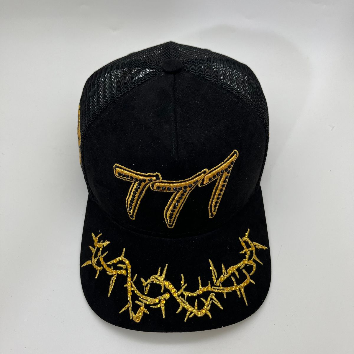HDSN - “Chains” 777 Trucker hat - Black/Gold V2