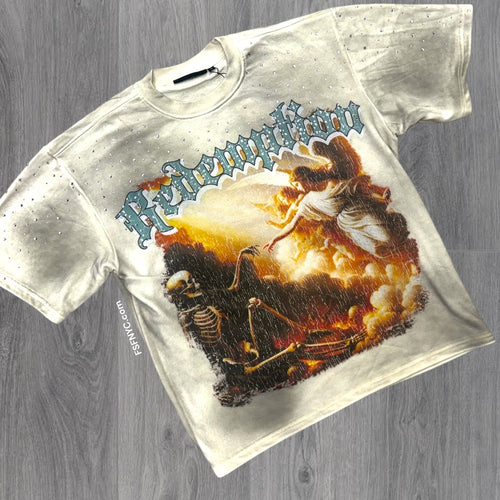 Redemption Rhinestone T-shirt - Cream - 11130