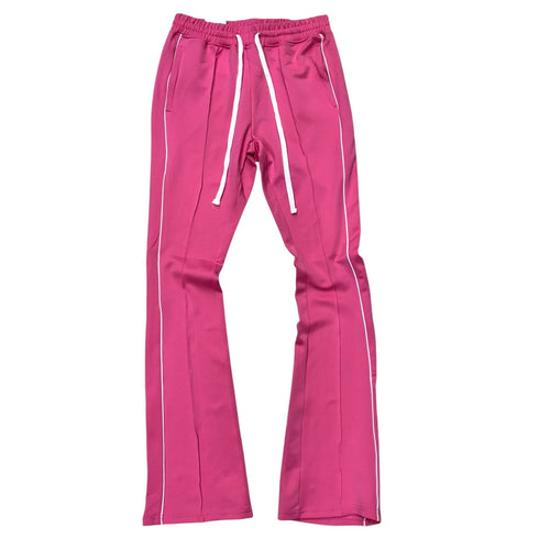 Rebel - Track Stacked Flare Pants - Pink - 470