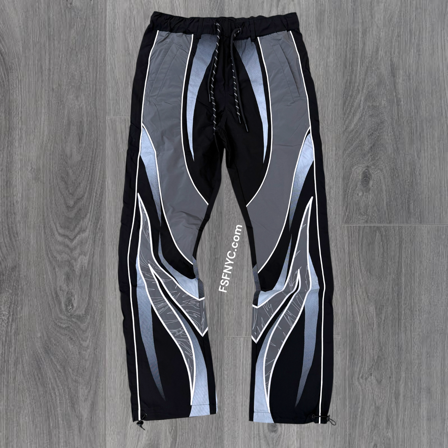 Rise - Color Block Windbreaker Pants - cast.Black - F586