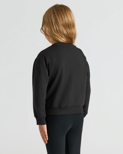 Girls Black Slouch Pullover Crew & Relaxed Jogger 2-Pack