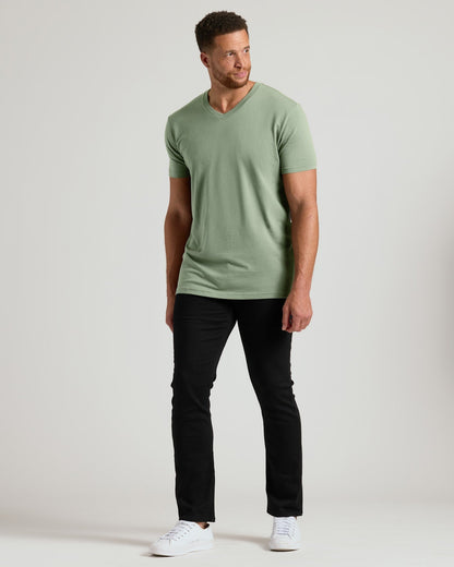 Sage Green Tall Short Sleeve V-Neck