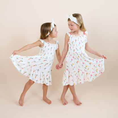 Smocked Dress in Carrot