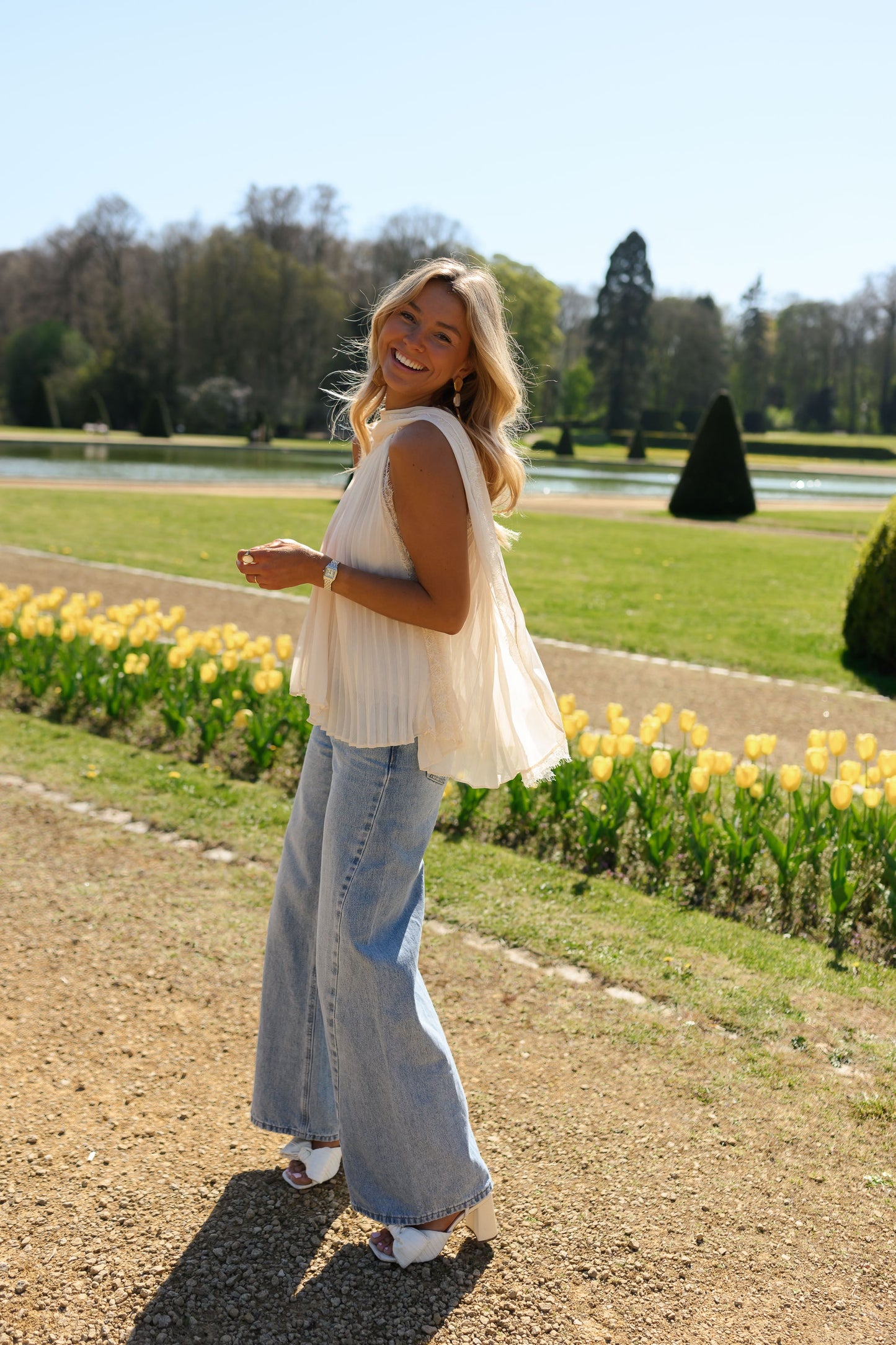Beige Lace Nath Top