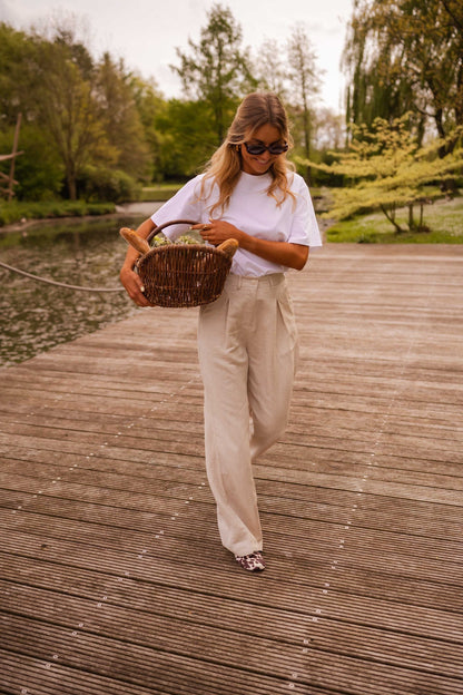 Beige Linen Romuald Pants