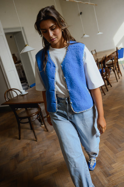 Blue Floral Gracie Vest