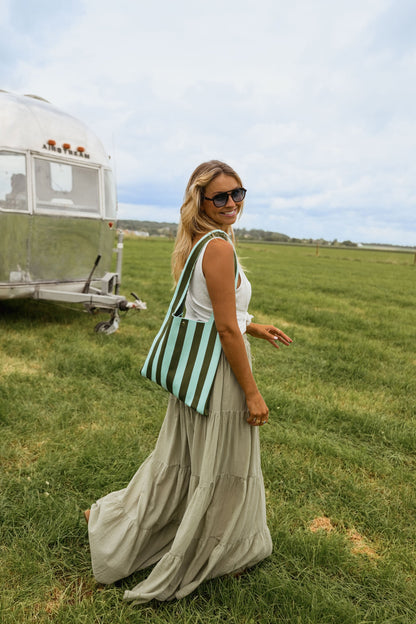 Blue With Khaki Stripes Mael Bag