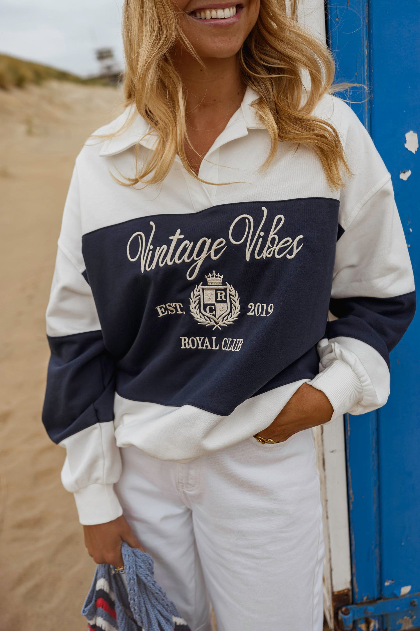 Blue and White Emile Sweater