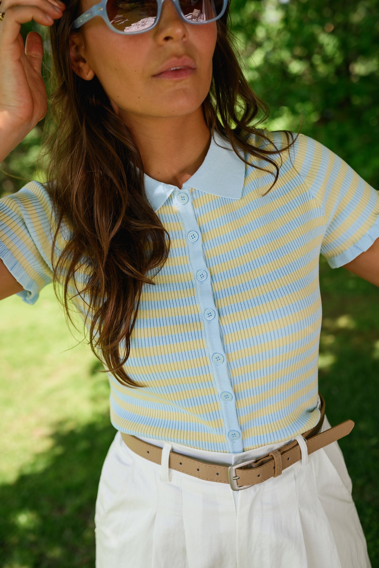 Blue and Yellow Mathilde Polo