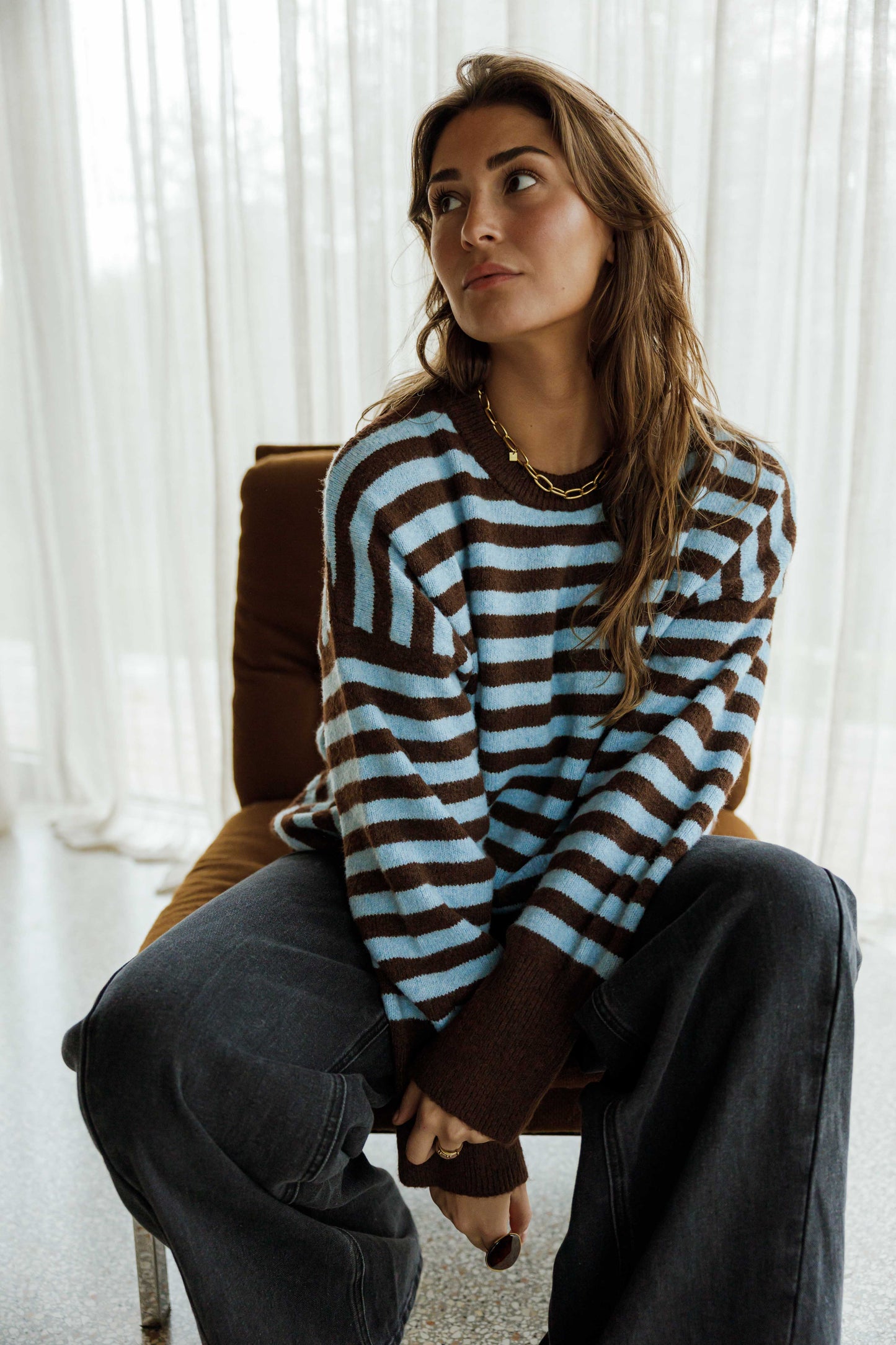 Brown and Blue Emilie Sweater