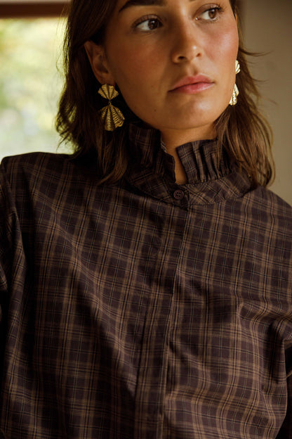 Brown Checkered Therese Shirt
