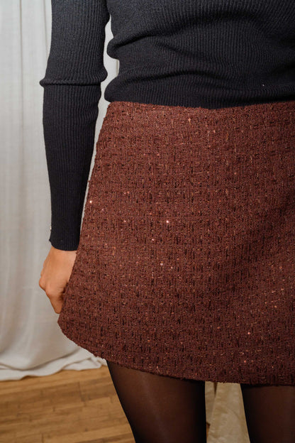 Brown Simon Tweed Skort
