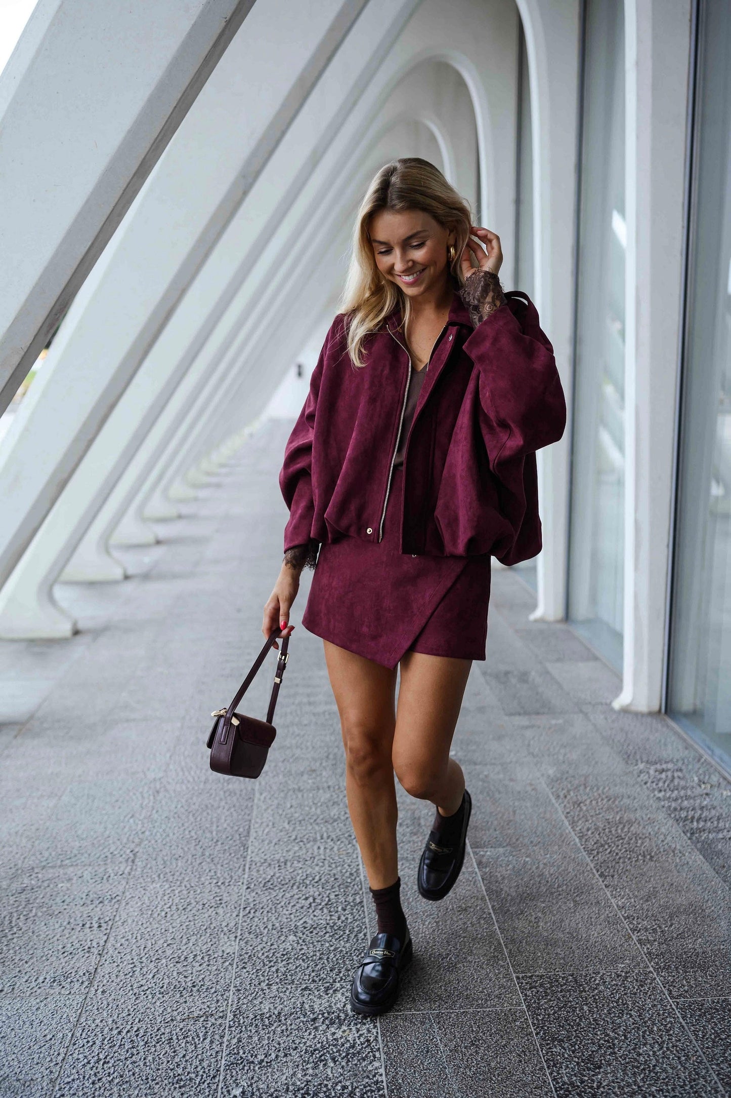 Burgundy Emma Skort
