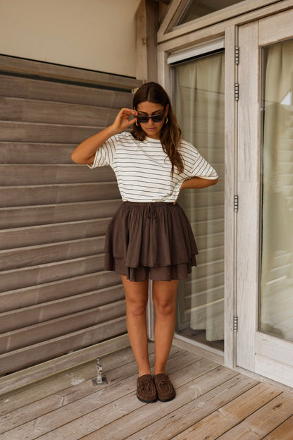 Ecru With Blue Stripes Emmy T-Shirt