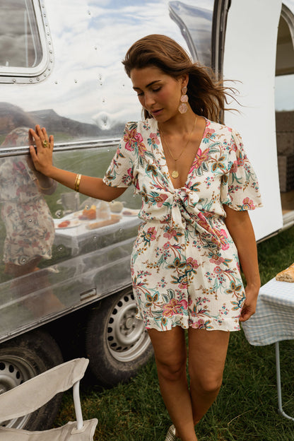 Ecru Floral Annette Romper
