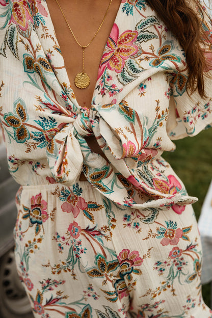 Ecru Floral Annette Romper