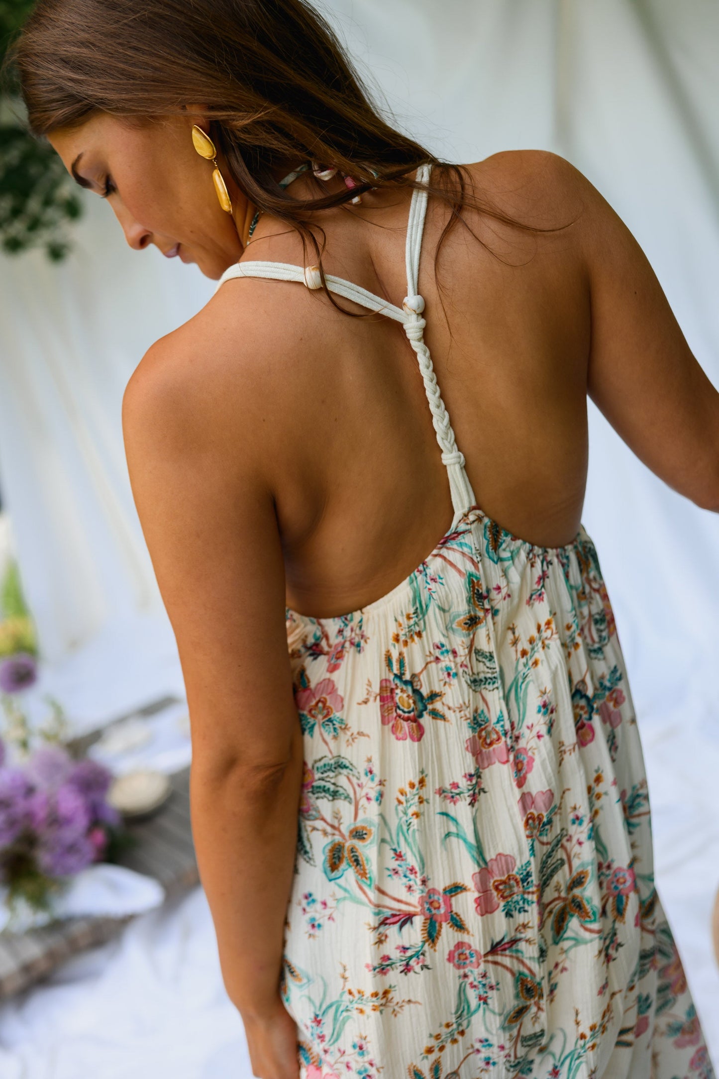 Ecru Floral Della Dress